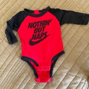 Nike Nothin but naps LS onesie sz 3 mo
